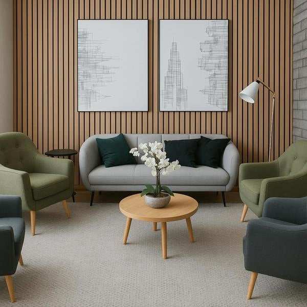 Panel Haus Premium Wide Slat 3-sided Wood Veneer Oak Acoustic Wall Panel - 240cm x 30cm (2 pack)