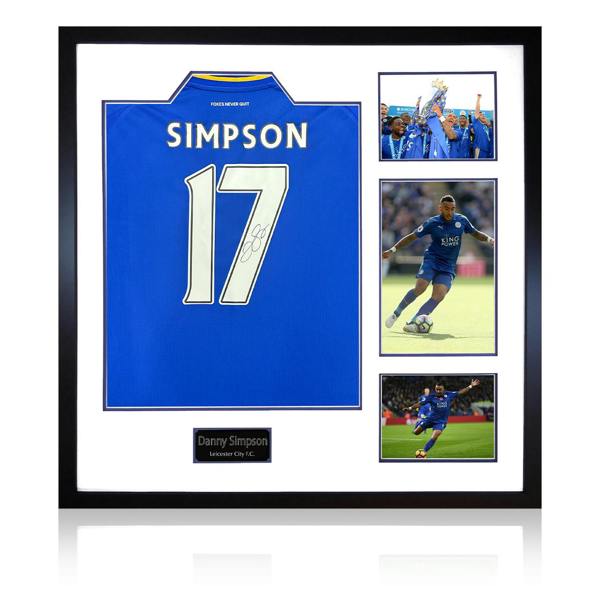 Danny Simpson Signed Leicester City Shirt Elite Frame