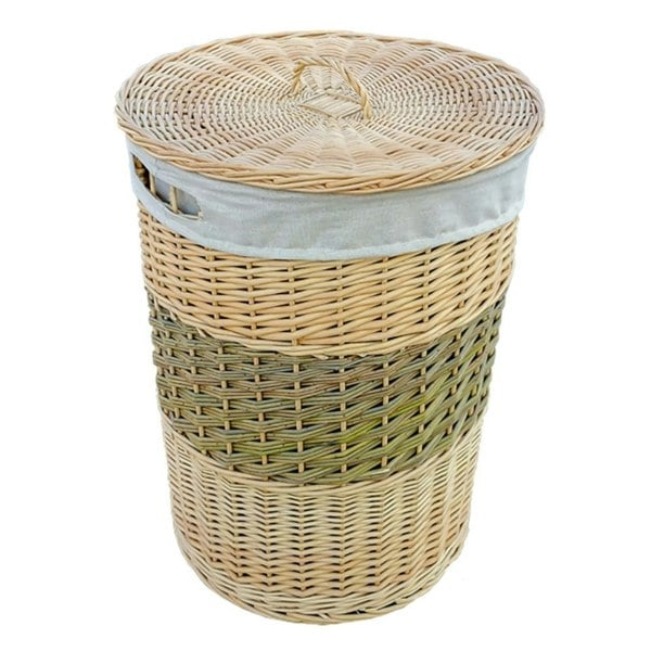 Two Toned Round Laundry Basket