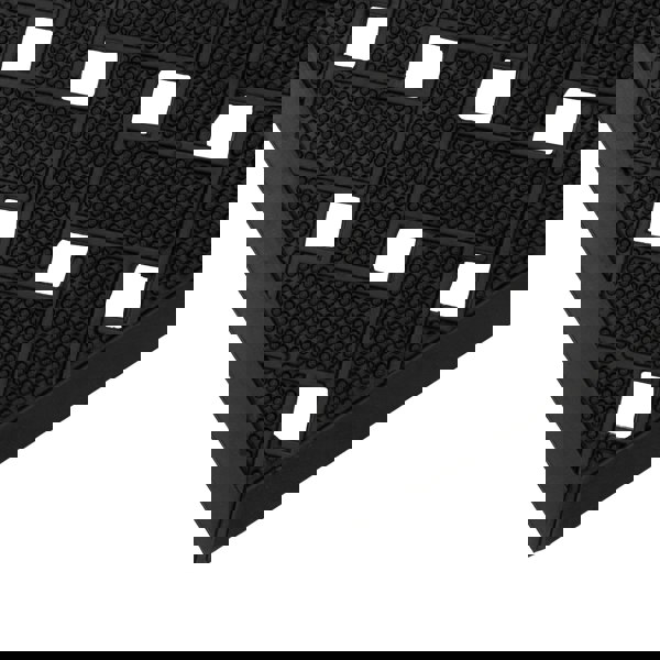 JVL Lattice Scraper Rubber Studs Doormat, 40x70cm, Black