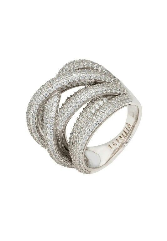 Latelita Crossover Multi-Strand Cocktail Ring Silver