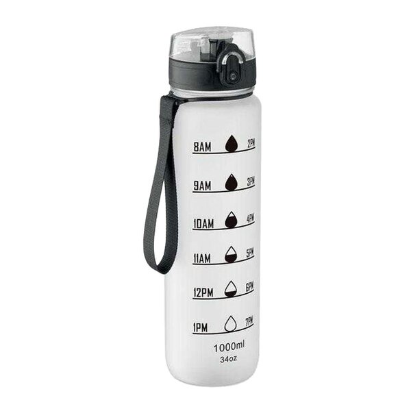 MidOcean Isforden RPET Sports 1L Water Bottle - Transparent White - One Size - Transparent White