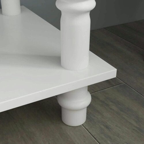 Bobobiy Console Table Modern Sofa Side Desk with Storage Shelves Drawers for Living Room Entryway Bedroom White