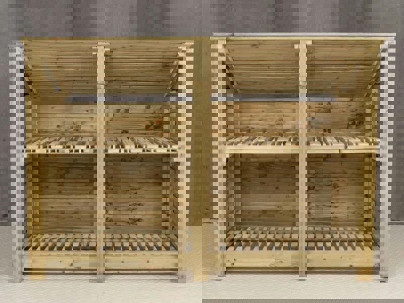 Arbor Garden Solutions Wooden Log Store (Roof Sloping Back) with Shelf W-187cm, H-126cm or 180cm, D-88cm