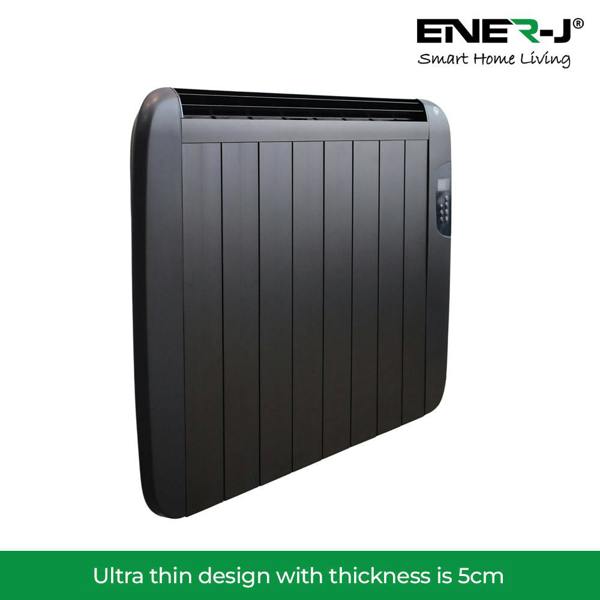 ENER-J Smart 1200W Radiator Heater with Aluminium Heating Element, Black