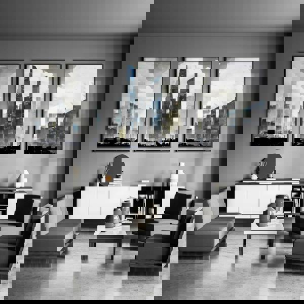 Modern Wall Art For Living Room Uk | Set of 3 Urban Skyscrapers Wall art Prints