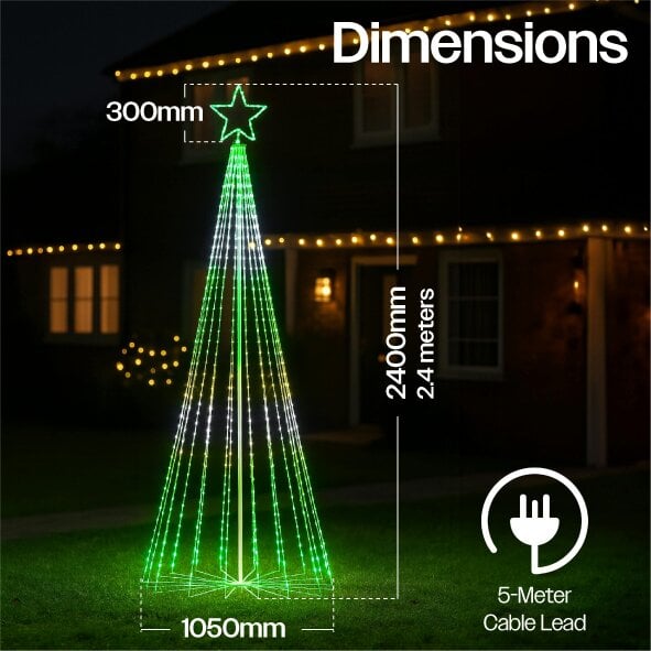 Scotts of Stow Xmas Haus Cone Tree RGB APP Control 18 | Rackhams