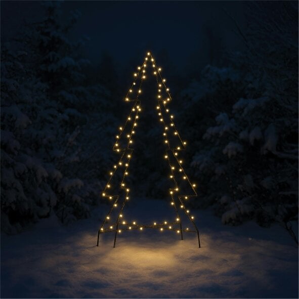 Scotts of Stow Xmas Haus Pre Lit 3D Christmas Tree 15m with 240 Warm White LEDs Black Frame Timer