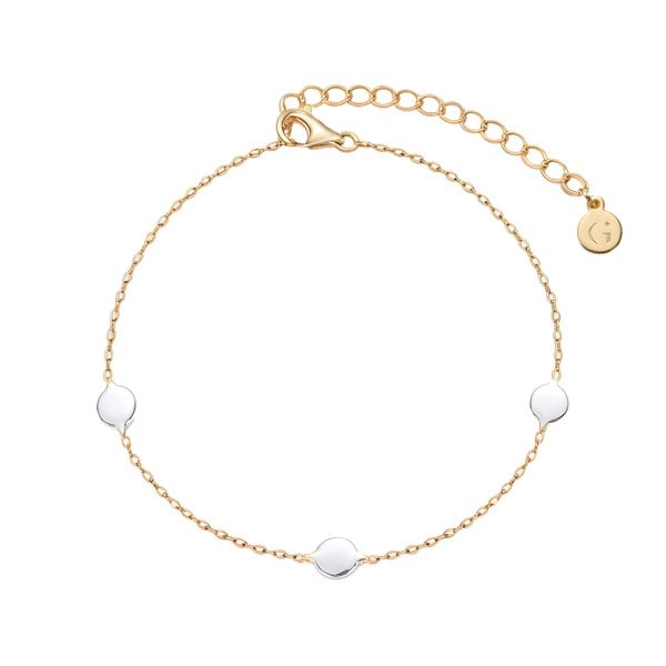 Gold Trip Two Tone Silver Disc Charm Bracelet