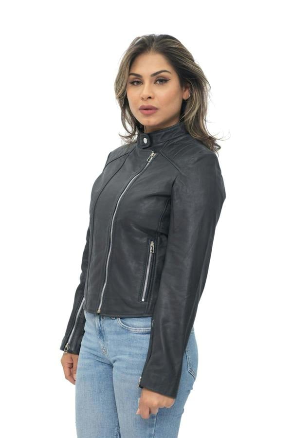Infinity Leather Womens Leather Biker Jacket-Celaya