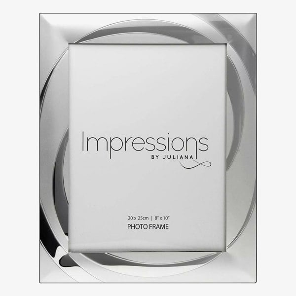 T. H. Baker Impressions Silverplated Two Tone Swirl 8x10 Inch Photo Frame FS100780