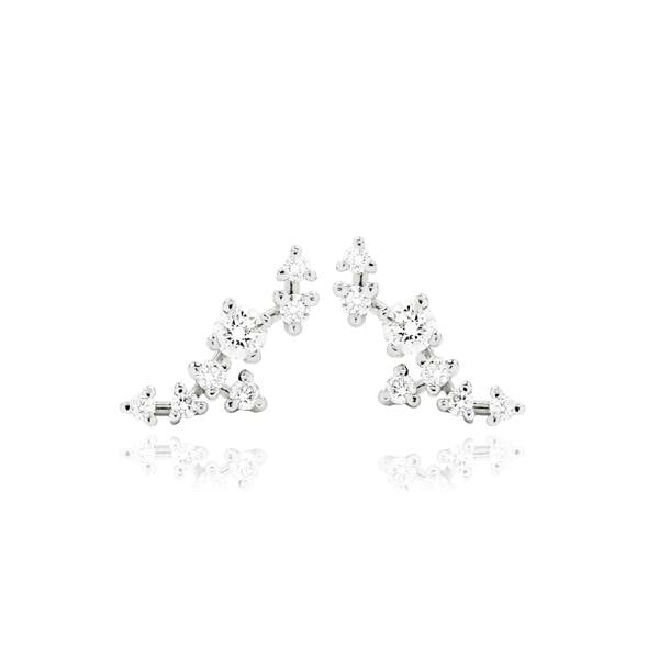 Sarah Layton Diamond Blossom Stud Earrings, 0.41ct - 18ct White Gold