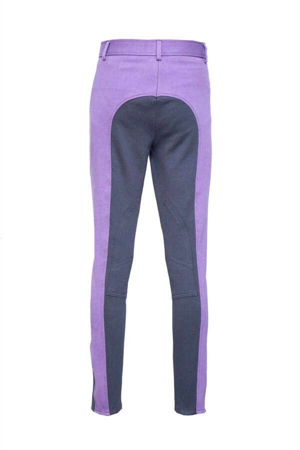 eQuitack Women's Stretchy Self Seat Horse Riding Jodhpurs Purple/Black