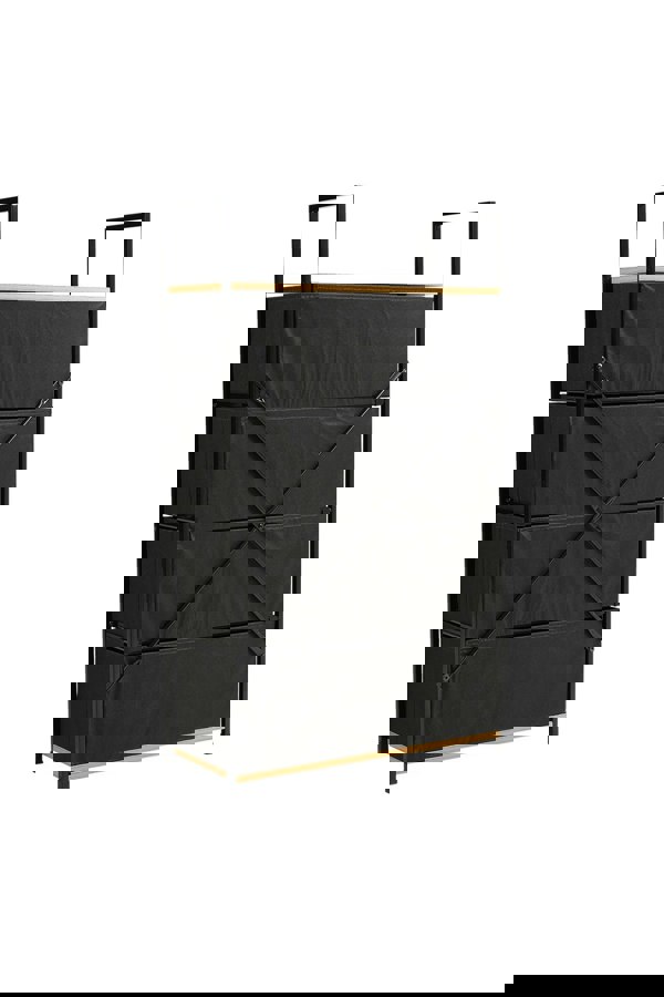 Living and Home Freestanding 4-Drawer Wood and Fabric Storage Cabinet