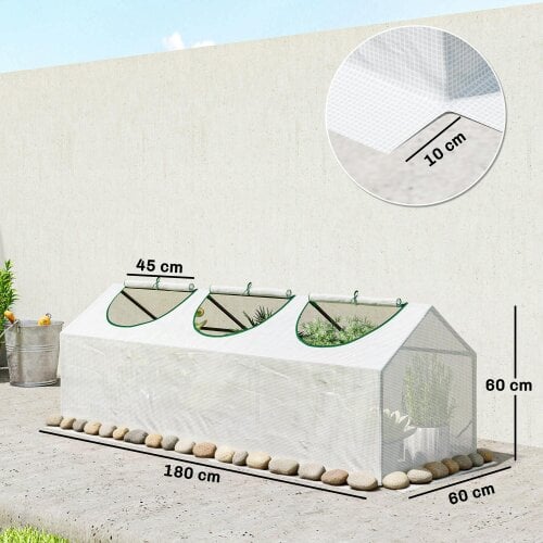 Outsunny Mini Greenhouse Small Plant Grow House w/ 3 Windows for Outdoor