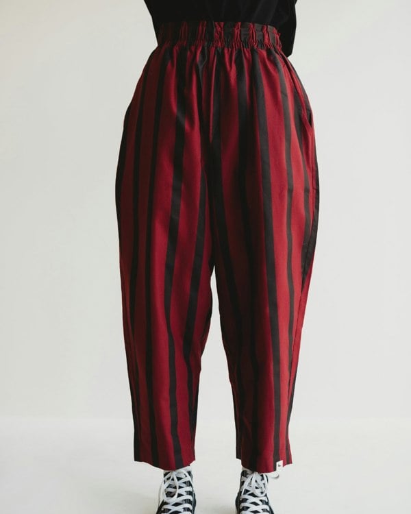 Kate Red Stripe Print Barrel Trousers - image 2