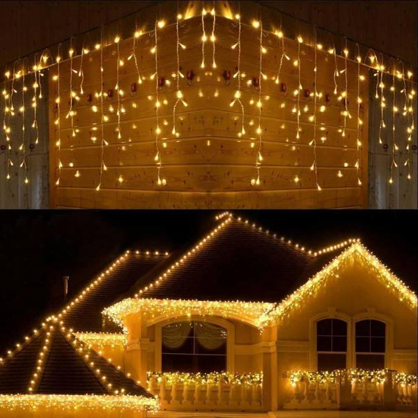Warm White LED Icicle Christmas Lights Family, 240 or 480 LEDs, 8 Modes, Timer and Memory image 1