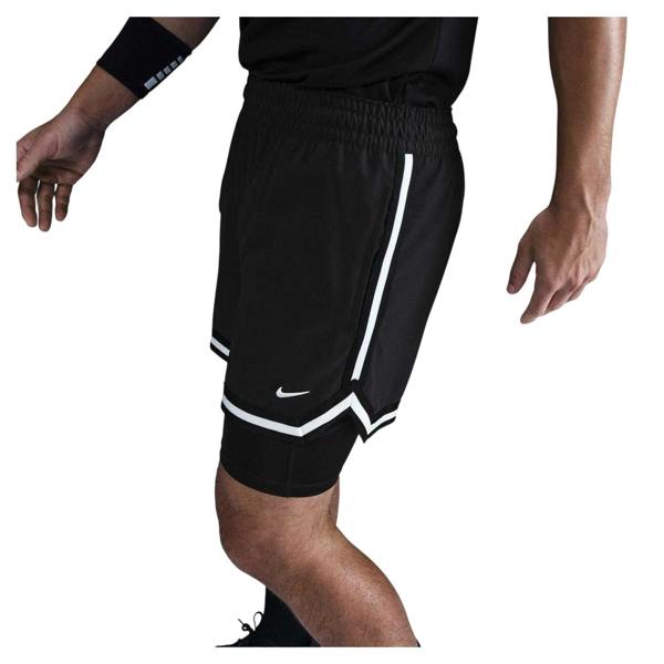 Nike Mens 2 in 1 Basketball Shorts - Black/White - 