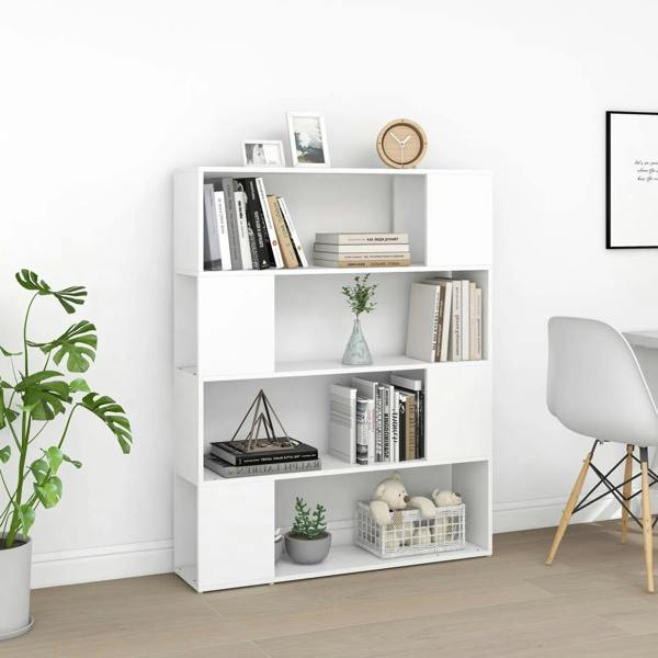 Berkfield Book Cabinet Room Divider White 100x24x124 cm