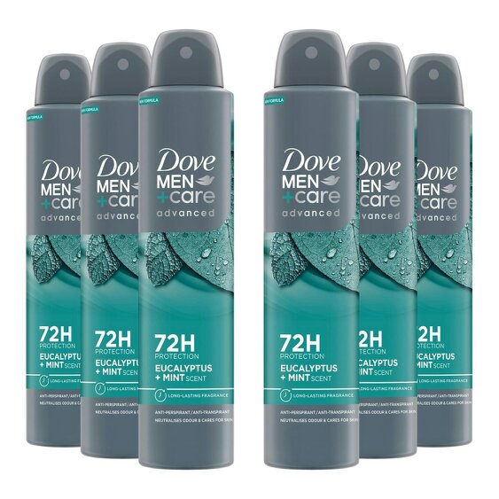 Dove Men+Care AntiPerspirant Deodorant Spray Sandalwood + Vanilla, 6x200ml
