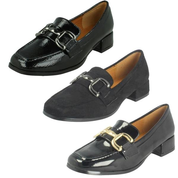 Spot On Ladies Spot On Loafers Low Heeled Shoes F90156