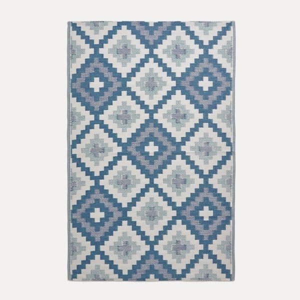 HOMESCAPES Outdoor Rug Luxury Waterproof Reversible Recycled, For Garden, Mia Aztec