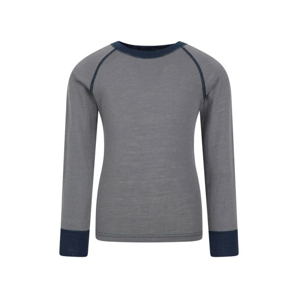 Mountain Warehouse Childrens/Kids Merino II Round Neck Base Layer Top - Grey