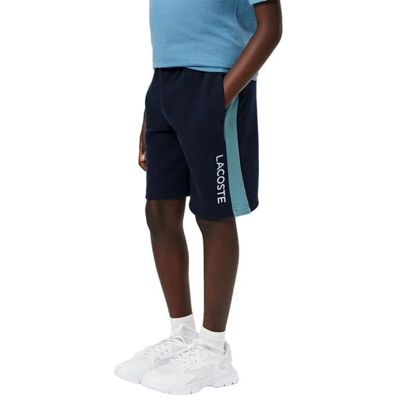 Lacoste Childrens/Kids Fleece Colour Block Sweat Shorts - Navy - 