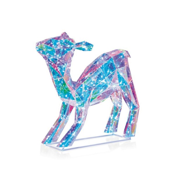 Samuel Alexander 40cm Light up Standing Iridescent DreamLights Christmas Fawn with 100 White LEDs