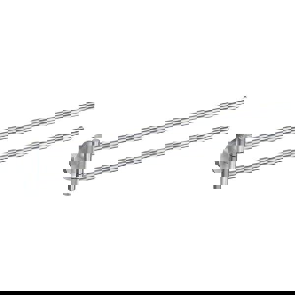 Brushed chrome swing arm double towel rail