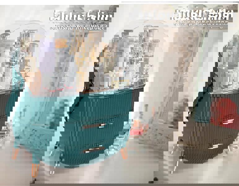 ilus Portable Makeup Organiser Cosmetic Case Carry Storage Box Jewelry Holder White