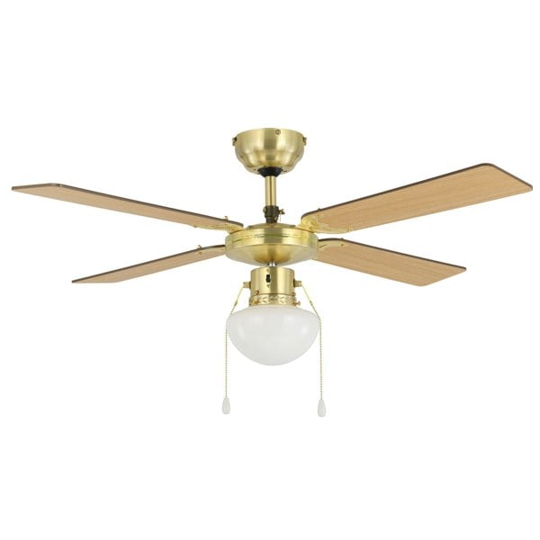 EGLO Fortaleza Bronze And Wood Ceiling Fan