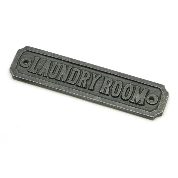 Oakcrafts Cast Iron Laundry Room Door Sign - 145mm x 35mm
