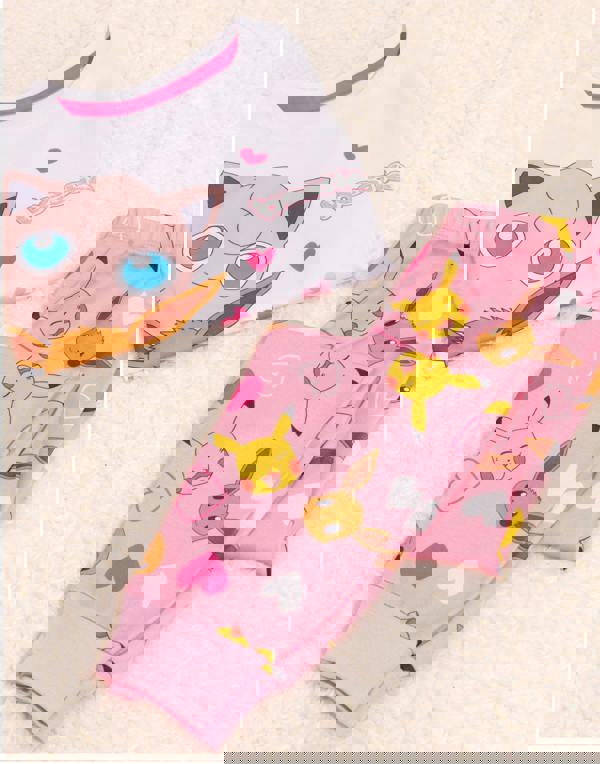 Pokemon Girls Pink Frills Long Sleeve Long Leg Pyjama Set