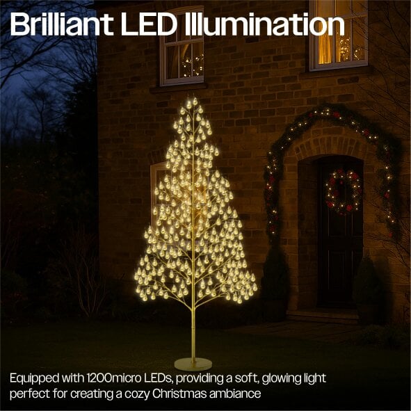 Scotts of Stow Xmas Haus  Outdoor LED Christmas Tree Balls Festive Light