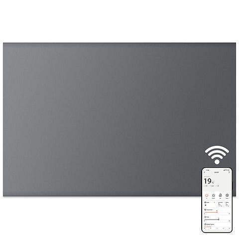 MYLEK Electric Radiator Panel Heater Grey WIFI Smart APP Eco 1200W Bathroom Safe Wall Mounted Timer Thermostat