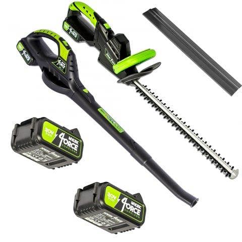 MYLEK Cordless Leaf Blower & Hedge Trimmer with 2 x 20V Li-ion 4000mAh Batterys and Fast Charger