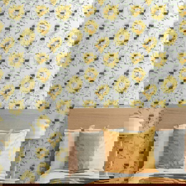 Catherine Lansfield Painted Sunflowers Wallpaper