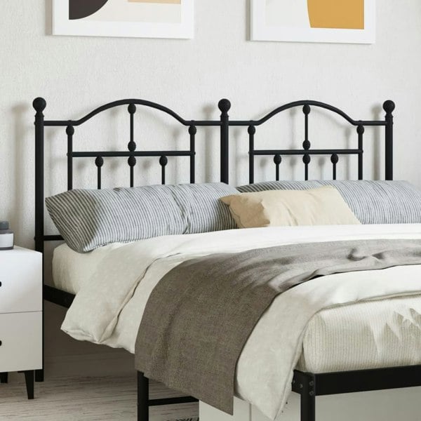 Berkfield Metal Headboard Black 150 cm