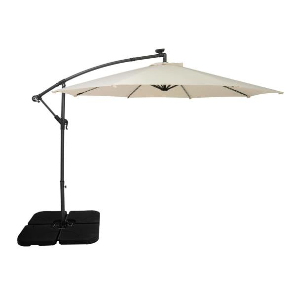 Jardi LED Cantilever Parasol 3m With Square Base – Cream
