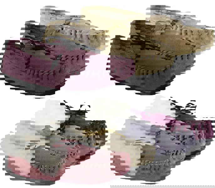 Carrera Womens Suede British Hand Made Real Suede Moccasins Slippers