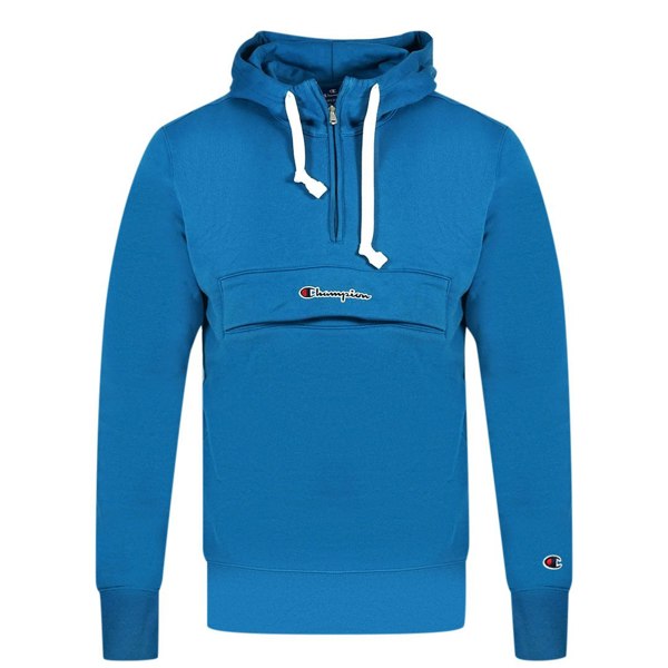 Champion Half Zip Flap Pocket Hoodie - Blue