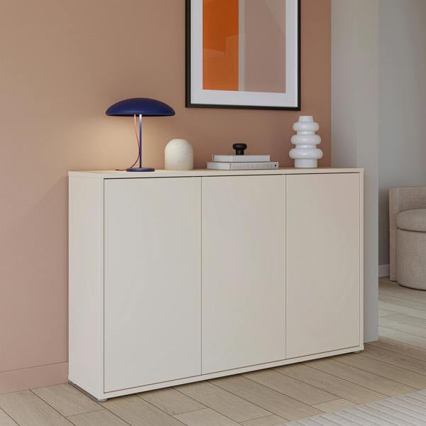 Furniture To Go Alice Springs 3 Door Sideboard with Push-to-Open Doors in Sand