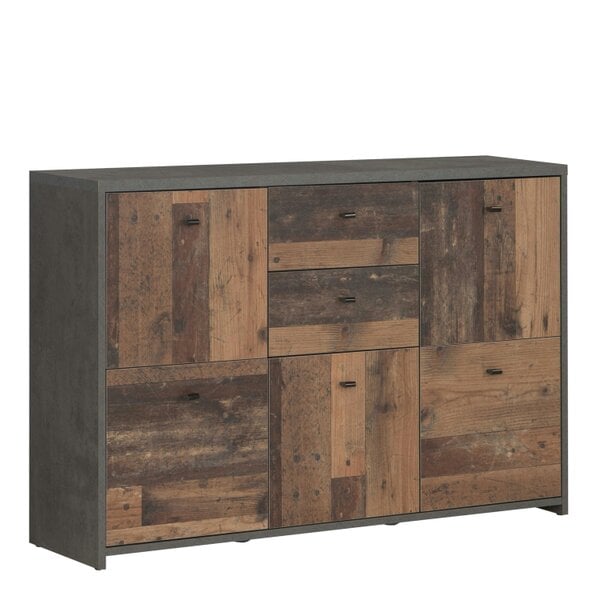 Wyld Haus Willowmere Vintage Wood Chest Storage Cabinet 2 Drawers 5 Doors