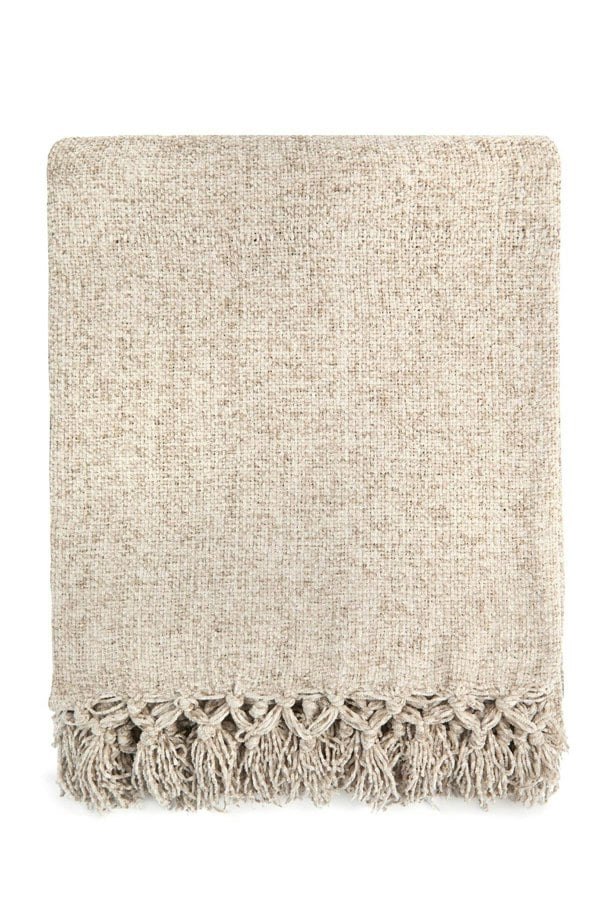 Emma Barclay Darcy Tassel Dove Grey Blanket/Throw