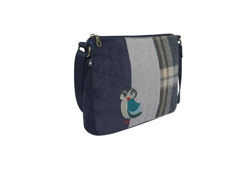 Earth Squared Tweed Messenger Bag – Owl Appliqué
