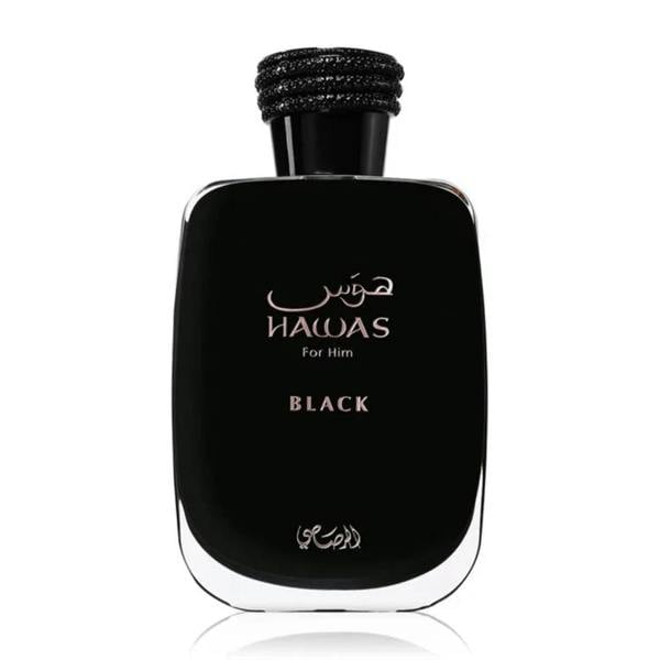 Rasasi Hawas Black Eau de Parfum 100ml black bottle front view