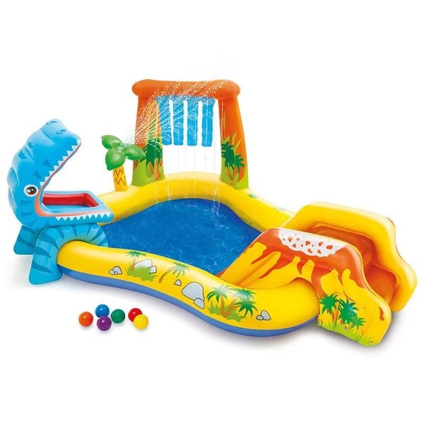57444 8'2" L X 6'3" W X 3'7" H Dinosaur Play Center Inflatable Kids Sliede Pool