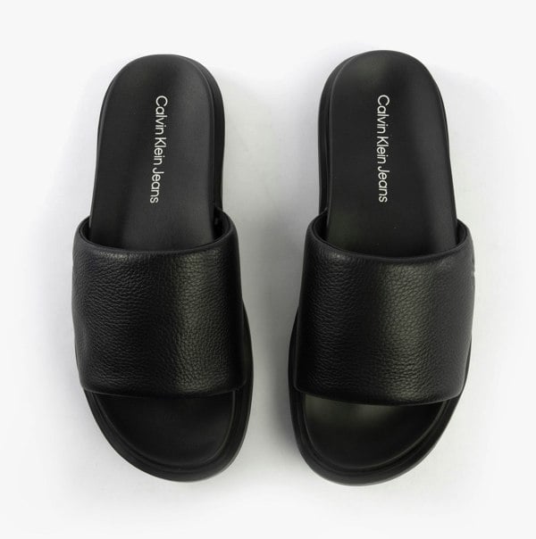 Calvin Klein FLAT MOLDED SLIDE Mens Triple Black