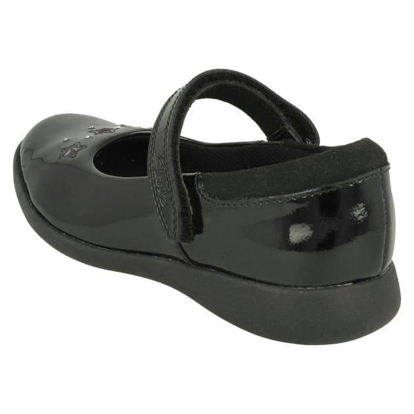 Clarks Girls Clarks Star Detailed School Shoes Etch Bright